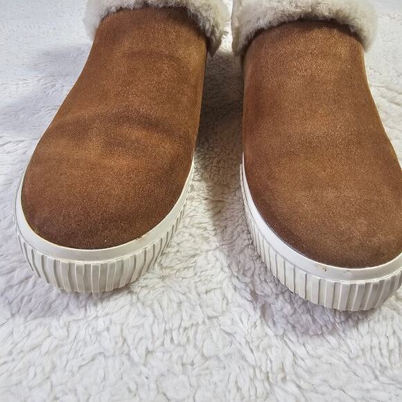 Timberland Sz10 W's Skyla Bay Suede Faux Fur Lined Warm Slipon brown shoes Cabin - Picture 15 of 15